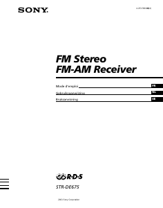 Handleiding Sony STR-DE675 Receiver