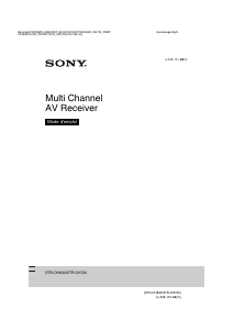 Mode d’emploi Sony STR-DH730 Récepteur