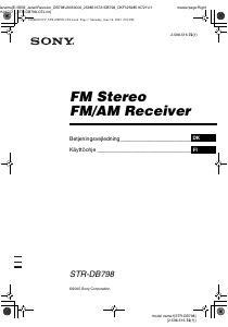 Käyttöohje Sony STR-DB798 Vastaanotin