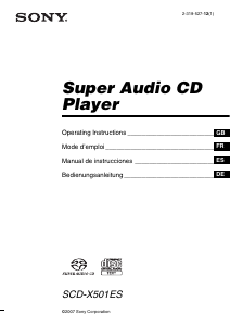 Bruksanvisning Sony SCD-X501ES CD-spelare