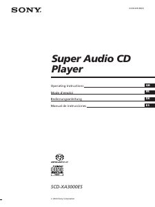 Mode d’emploi Sony SCD-XA3000ES Lecteur CD