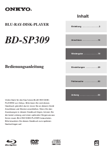 Bedienungsanleitung Onkyo BD-SP309 Blu-ray player
