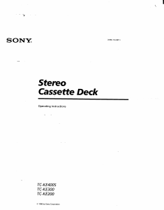 Handleiding Sony TC-KE200 Cassetterecorder