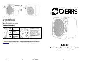 Manuale O.erre Roma Termoventilatore