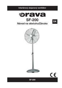 Návod Orava SF-200 Ventilátor