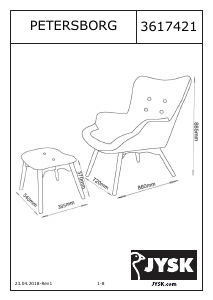 사용 설명서 JYSK Petersborg 팔걸이 의자