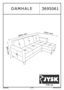 Panduan JYSK Damhale (260x80x84) Sofa