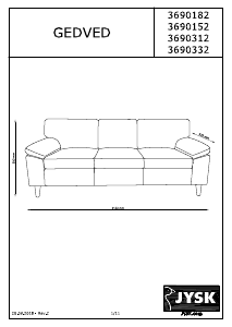 Hướng dẫn sử dụng JYSK Gedved (210x85x84) Ghế sofa
