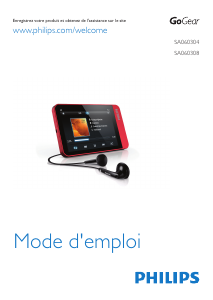 Mode d’emploi Philips SA060304R GoGear Lecteur Mp3