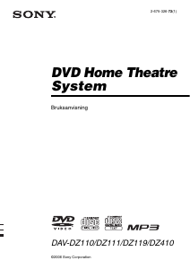 Bruksanvisning Sony DAV-DZ119 Hembiopaket