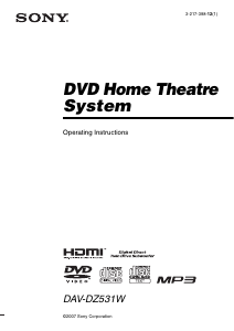 Bruksanvisning Sony DAV-DZ531W Hembiopaket