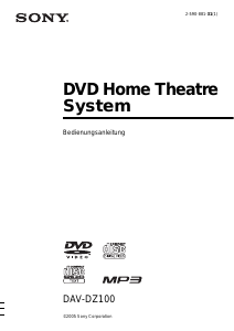 Bedienungsanleitung Sony DAV-DZ100 Heimkinosystem