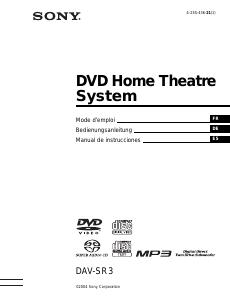Manual de uso Sony DAV-SR3 Sistema de home cinema