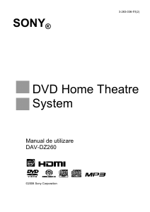 Manual Sony DAV-DZ260 Sistemul home cinema