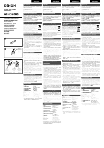 Handleiding Denon AH-D2000 Koptelefoon