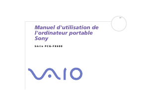 Mode d’emploi Sony Vaio PCG-FX602 Ordinateur portable