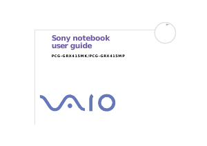 Bruksanvisning Sony Vaio PCG-GRX415MK Bärbar dator