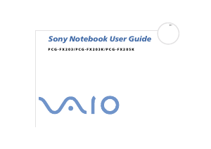 Bruksanvisning Sony Vaio PCG-FX203 Bärbar dator