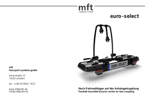 Bruksanvisning MFT Euro-select Cykelhållare