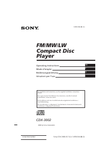 Bedienungsanleitung Sony CDX-3002 Autoradio