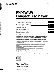 Manuale Sony CDX-CA600 Autoradio