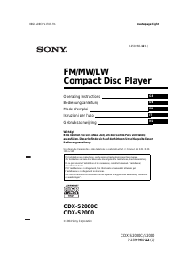 Mode d’emploi Sony CDX-S2000C Autoradio