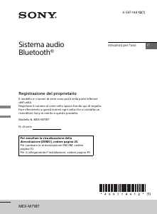 Manuale Sony MEX-M71BT Autoradio
