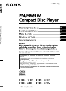 Bedienungsanleitung Sony CDX-L380X Autoradio