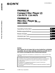 Manuale Sony MDX-M690 Autoradio