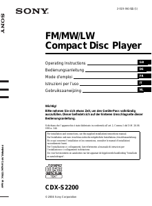 Manuale Sony CDX-S2200 Autoradio