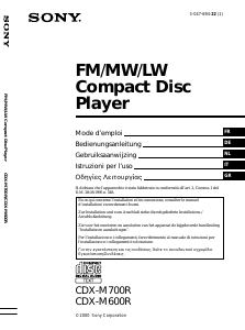 Handleiding Sony CDX-M700R Autoradio