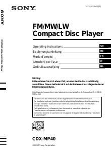Manuale Sony CDX-MP40 Autoradio