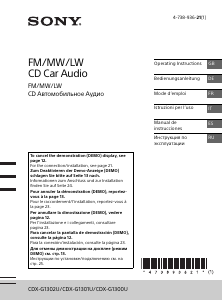 Mode d’emploi Sony CDX-G1300U Autoradio