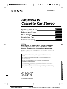 Mode d’emploi Sony XR-CA370X Autoradio