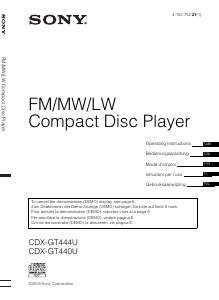 Mode d’emploi Sony CDX-GT440U Autoradio