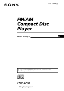 Mode d’emploi Sony CDX-4250 Autoradio