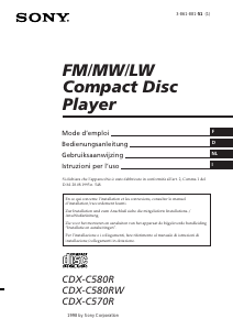 Mode d’emploi Sony CDX-C580RW Autoradio