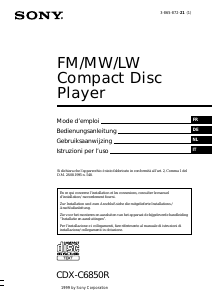 Mode d’emploi Sony CDX-C6850R Autoradio