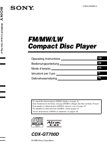 Mode d’emploi Sony CDX-GT700D Autoradio