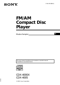 Mode d’emploi Sony CDX-4000X Autoradio