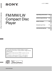 Mode d’emploi Sony CDX-GT575UI Autoradio