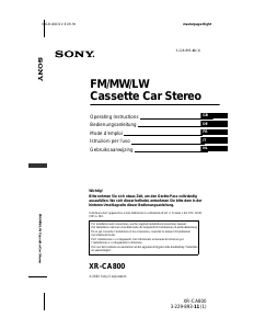 Manuale Sony XR-CA800 Autoradio