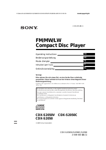 Handleiding Sony CDX-S2050V Autoradio