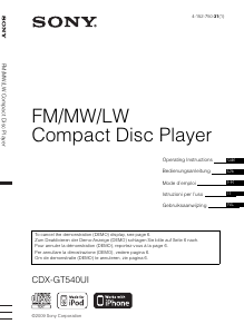 Mode d’emploi Sony CDX-GT540UI Autoradio