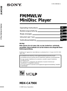Mode d’emploi Sony MDX-CA790X Autoradio
