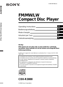 Mode d’emploi Sony CDX-R3000 Autoradio
