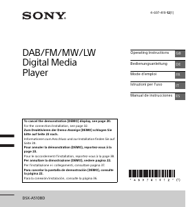 Manuale Sony DSX-A510BD Autoradio