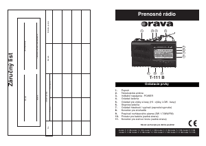 Návod Orava T-111B Rádio