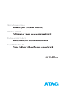 Handleiding ATAG KS3102A Koelkast