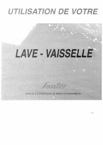 Mode d’emploi Sauter LVD31 Lave-vaisselle